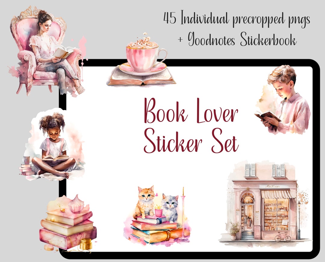 Book Lover / Digital Sticker / Book Sticker / Reading Sticker / for ...