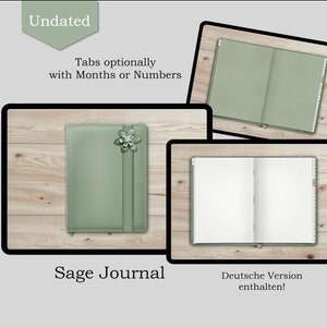 Sage Journal Undated / Notebook / Realistic Digital Journal / for e.g. Goodnotes, Noteshelf, Zoomnotes, Penly, Noteful, Android, etc.