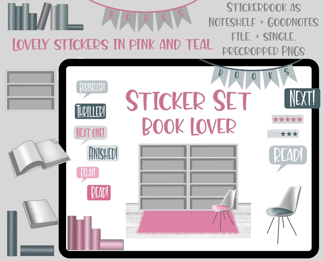 Reading / Book Lover / Reading Tracker / Digital Stickers / Goodnotes ...