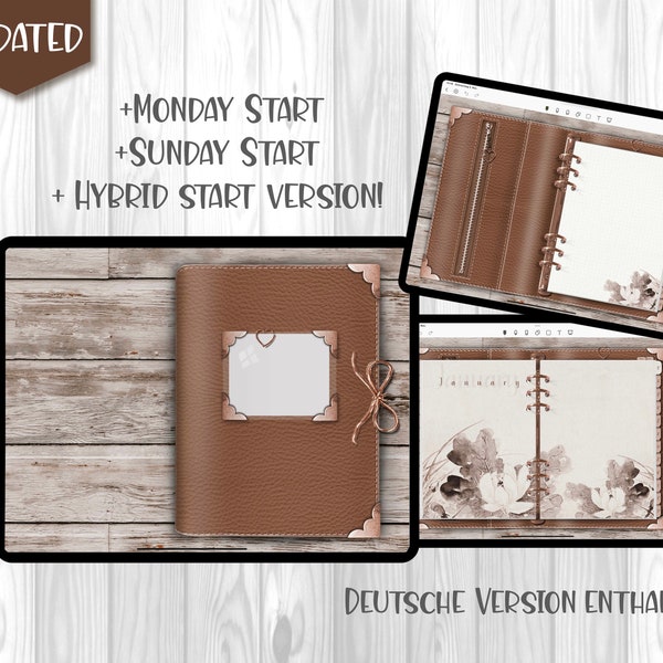 Digital Planner Rose Gold / Non daté / Bujo / Monday Start / Sunday Start / Hybrid Start / + Allemand