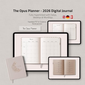 The Opus Planner 2026 | Digitaler realistischer Planer | Daily, Weekly, Monthly | GoodNotes, Noteful & mehr | Deutsch · Englisch · Dänisch