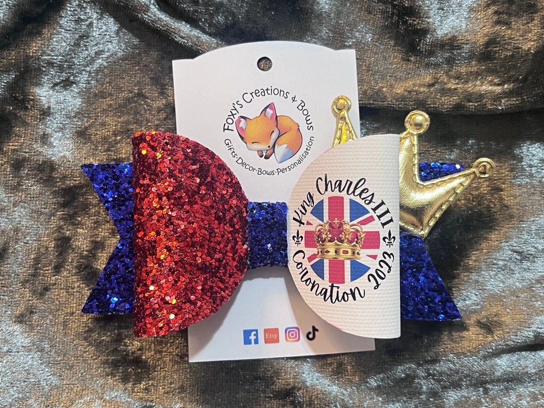 Union Jack Hair Bow Kings Coronation Etsy UK