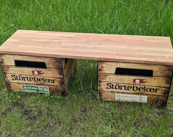 Bierkasten Sitzbank Eiche