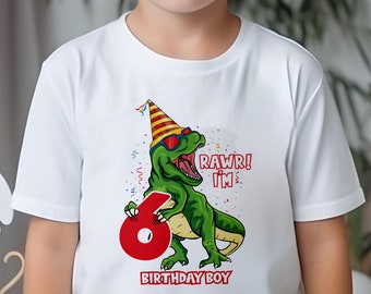 Personalised Dinosaur Birthday T-Shirt, Any Name Any Age, Colourful Dinosaurs Shirt, Custom Dinosaur Birthday Hoodie, Gifts for Children