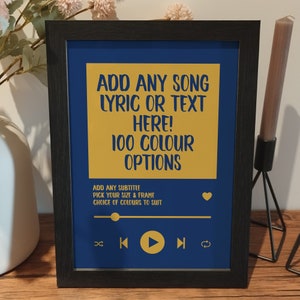 Stampa lirica musicale personalizzata / Arte da parete lirica canzone personalizzata / Testi del lettore musicale Spotify / Stampa anniversario di matrimonio / Regali per coppie