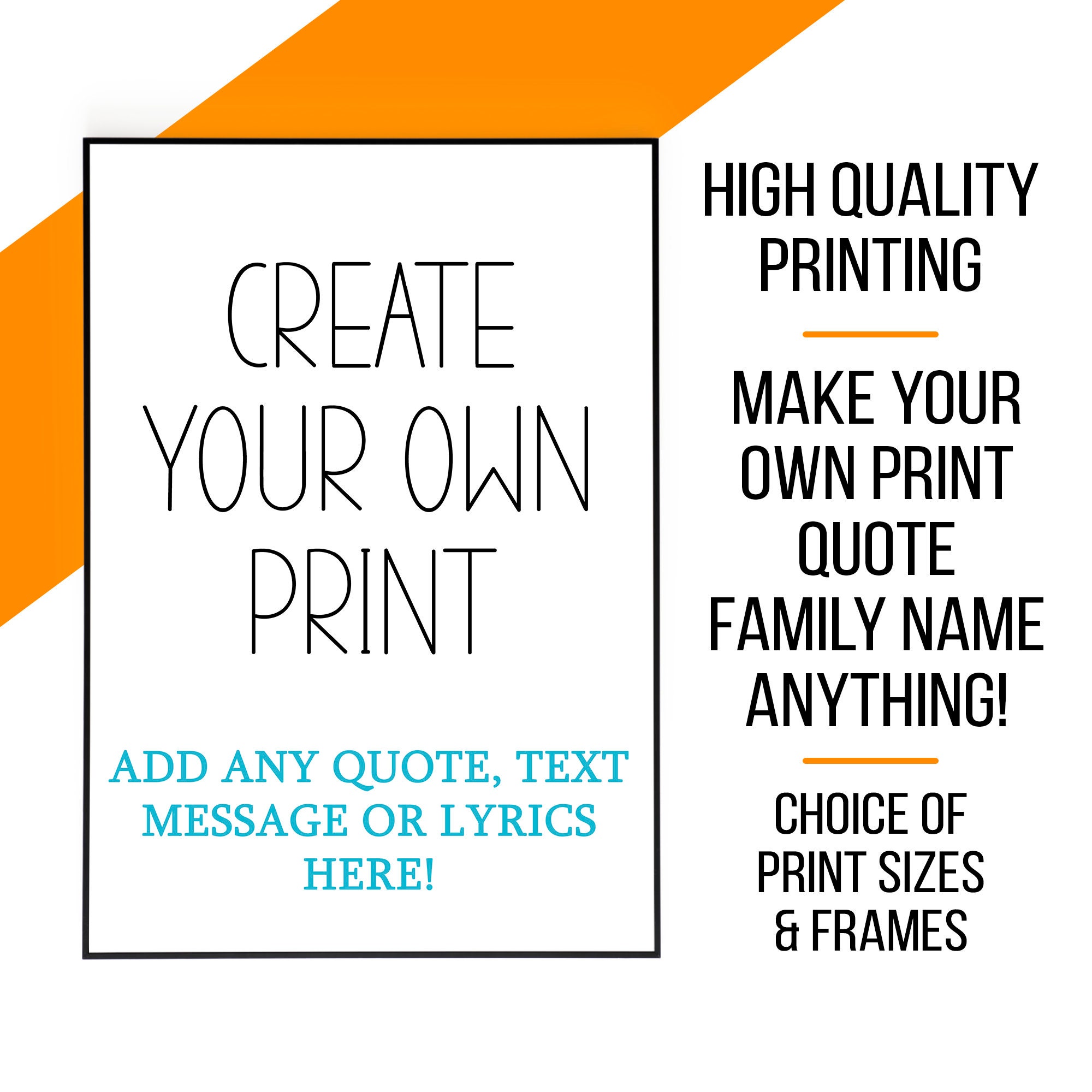 Custom Quote and Text Print Create Your Own Quote Wall Art Etsy