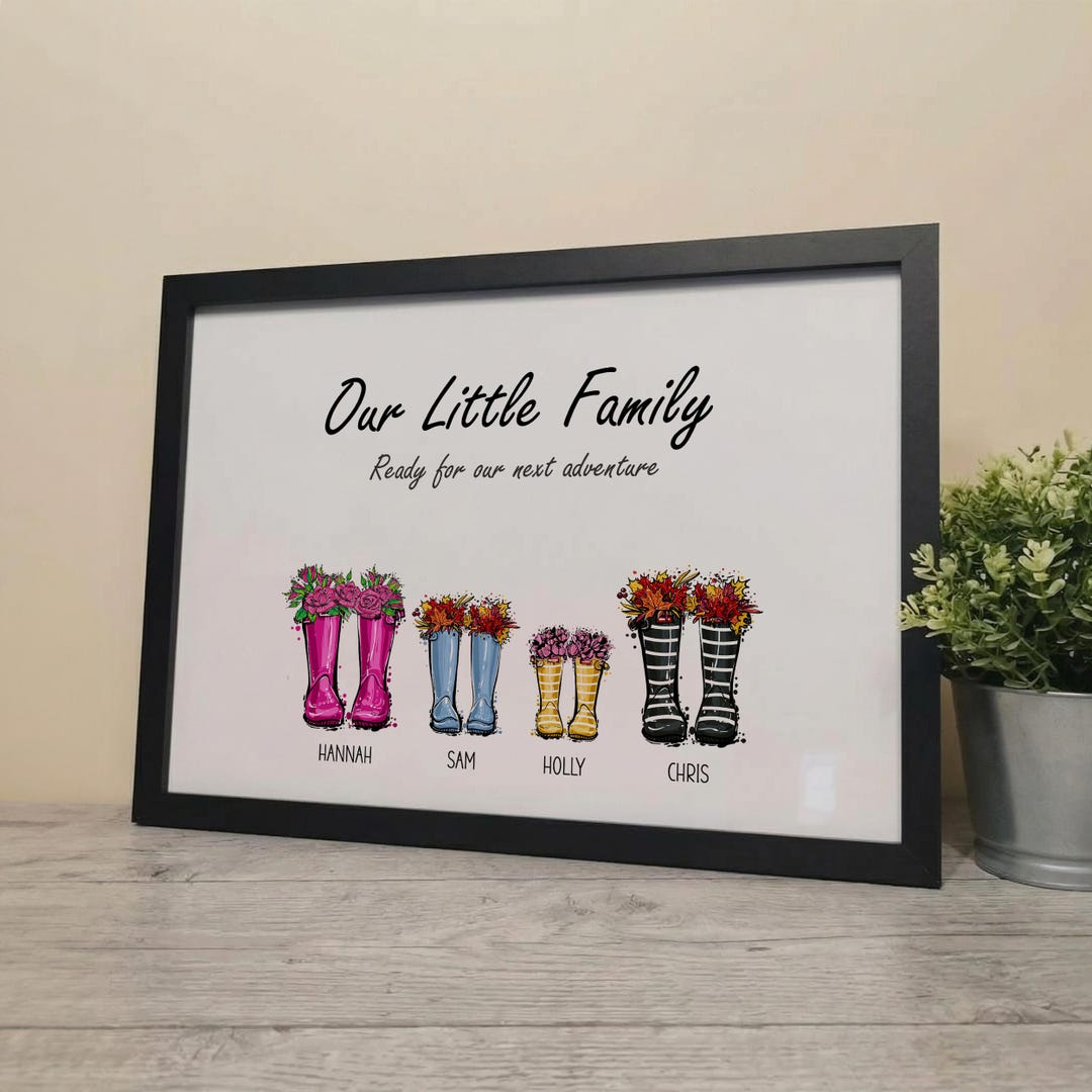 Custom Wellies Custom Welly Boot Print Gift for Family | Personalised Wellington Boot ...