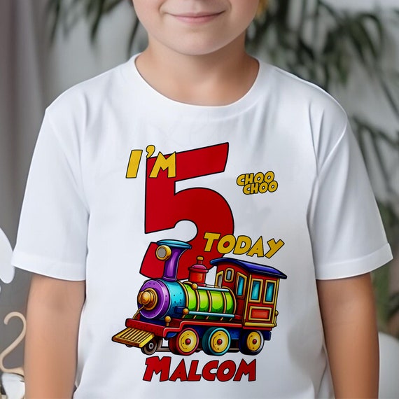 Personalised Toy Train Birthday Hoodie, Any Name Boys Shirt, Kids