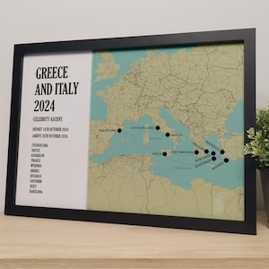 Benutzerdefinierte Kreuzfahrtschiff Erinnerungskarte Druck Geschenk für Paare | Personalisierte Kreuzfahrt Urlaub Reisen Wand Kunst Geschenk für ihre Frau ihn Mann