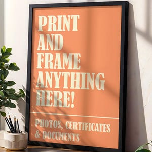 Stampa e incornicia qualsiasi immagine, documento o certificato / Stampe professionali di alta qualità / Servizio di stampa A4 A3 / Stampa fotografica incorniciata personalizzata