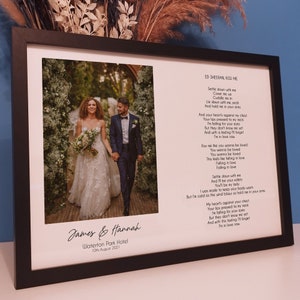 Personalised Wedding Song Lyric Print | Custom Anniversary Song Lyrics Print | Wedding Gifts for Couples