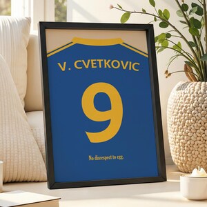 Personalisiertes Fußball Shirt Druck für Jungen Schlafzimmer | Personalisierte Fußball-Team Geschenke für ihn Dad | Fußball-Fan Wall Art | Shirt Namen Aufdruck Bild 11