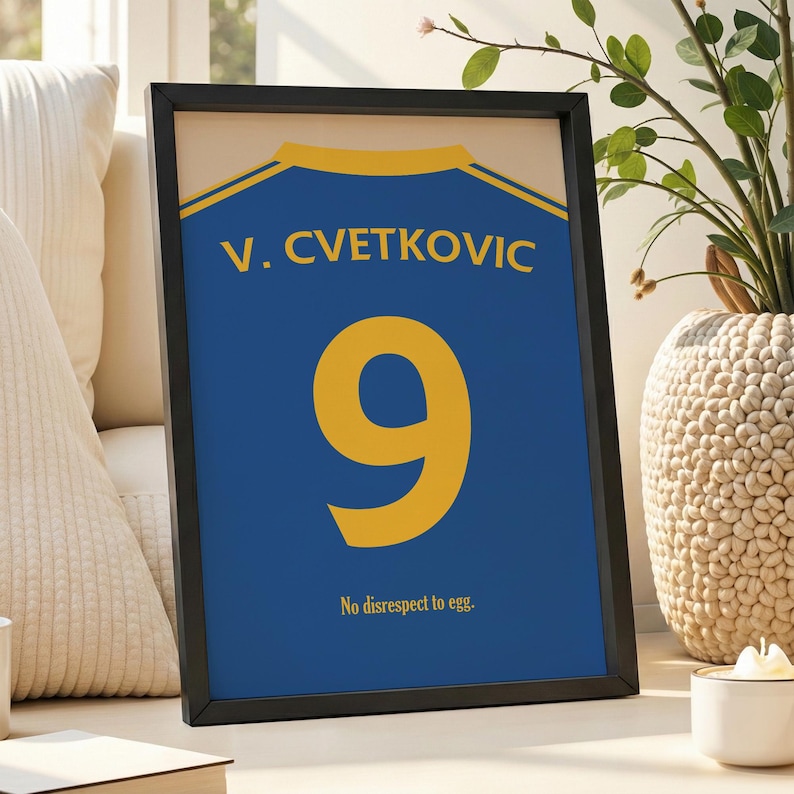Personalisiertes Fußball Shirt Druck für Jungen Schlafzimmer | Personalisierte Fußball-Team Geschenke für ihn Dad | Fußball-Fan Wall Art | Shirt Namen Aufdruck Bild 11