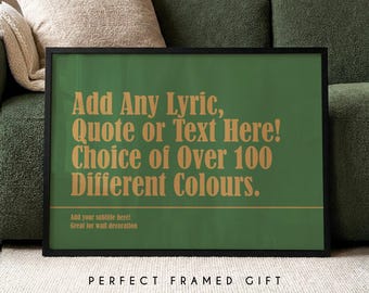 Custom Song Lyric Print, Personalised Music Wall Art, Wedding First Dance Poster, Paper Anniversary Gift for Couples