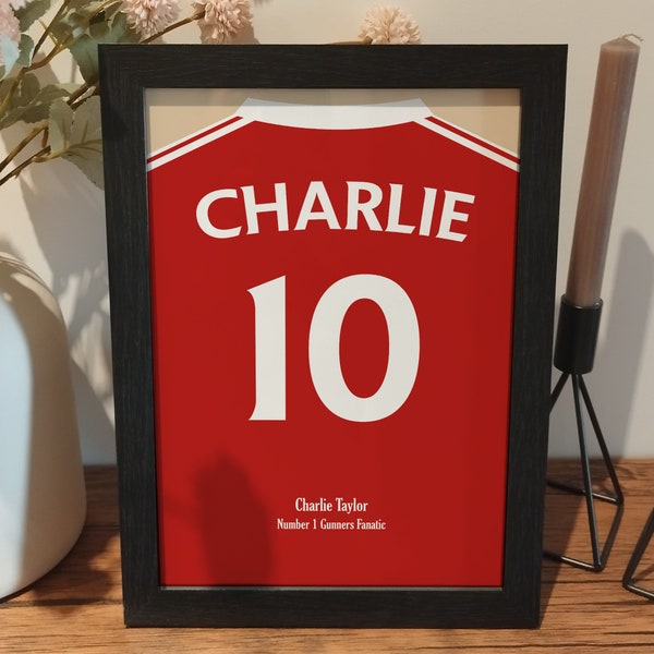 Custom Football Shirt Print | Personalised Football Club Gifts | Favourite Club Poster Print | Football Fan Art | Unique Shirt Name Gift