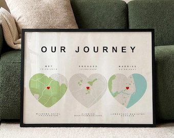 Custom Where We Met Map Print | Personalised Paper Anniversary Wall Art | Our First Date Digital Print | Thoughtful Gifts for Him Her