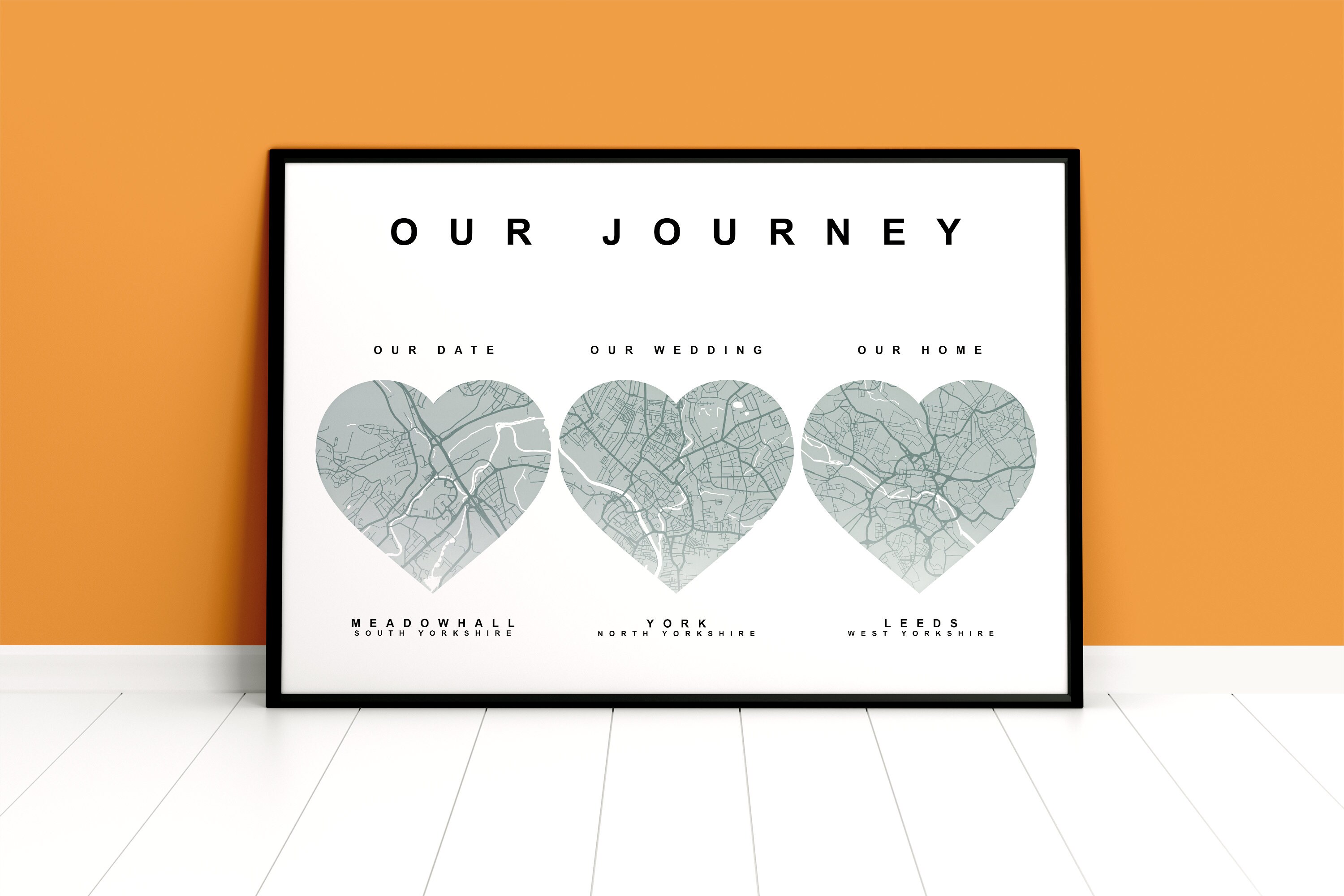 Personalised Love Map Print Available In Heart or Circles | Etsy