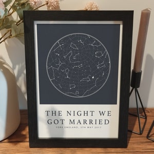 Custom Wedding Constellation Print | Personalised Night Sky Prints | Where We Got Married | Paper Anniversary Gifts For Him and Her