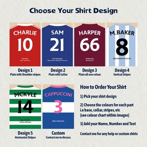 Personalisiertes Fußball Shirt Druck für Jungen Schlafzimmer | Personalisierte Fußball-Team Geschenke für ihn Dad | Fußball-Fan Wall Art | Shirt Namen Aufdruck Bild 6