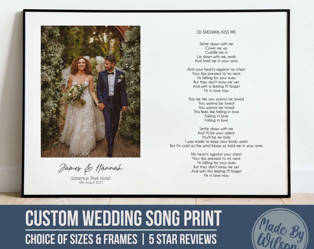 Hochzeit Song Lyric Print Personalisierte Song Lyrics Print Etsy.de