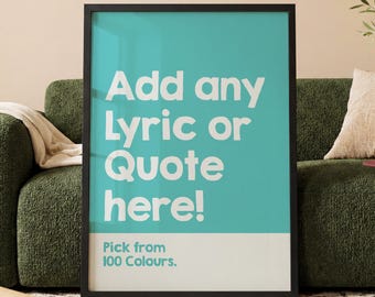 Personalised Song Lyric Print | Custom Music Lyric Wall Art | Wedding First Dance Song Lyrics | Anniversary Print Gifts for Couples