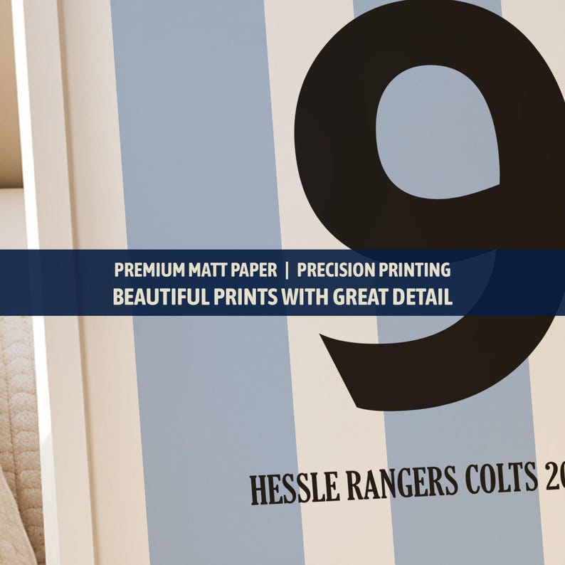Personalisiertes Fußball Shirt Druck für Jungen Schlafzimmer | Personalisierte Fußball-Team Geschenke für ihn Dad | Fußball-Fan Wall Art | Shirt Namen Aufdruck Bild 5