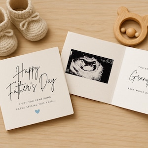 Aankondigingskaart zwangerschap Vaderdag | Baby Reveal-kaart voor opa voor gepersonaliseerde scanfoto Babyaankondiging voor opa opa