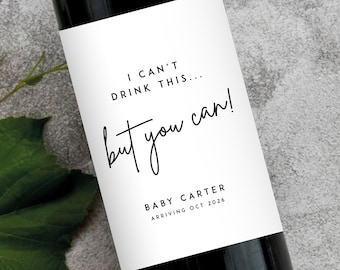 Pregnancy Announcement Gift Wine Sticker: Grandparents, Auntie, Uncle, Grandma to be, Pregnancy Reveal Gift Congratulations I am Pregnant
