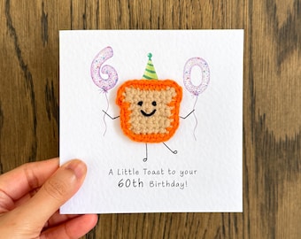 A Little Birthday Toast To You 60th Birthday Age Card, 16th 18th 21st 40th 50th 60th 70th 80th Mum birthday card for her Auntie