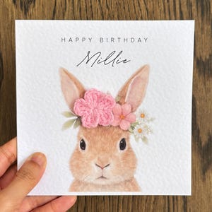 Rabbit Birthday Card for her Bunny Card Niece Auntie Mum Step Mum Mother in Law Nanny Birthday 30th 21st 40th 50th 60th 70th 80th