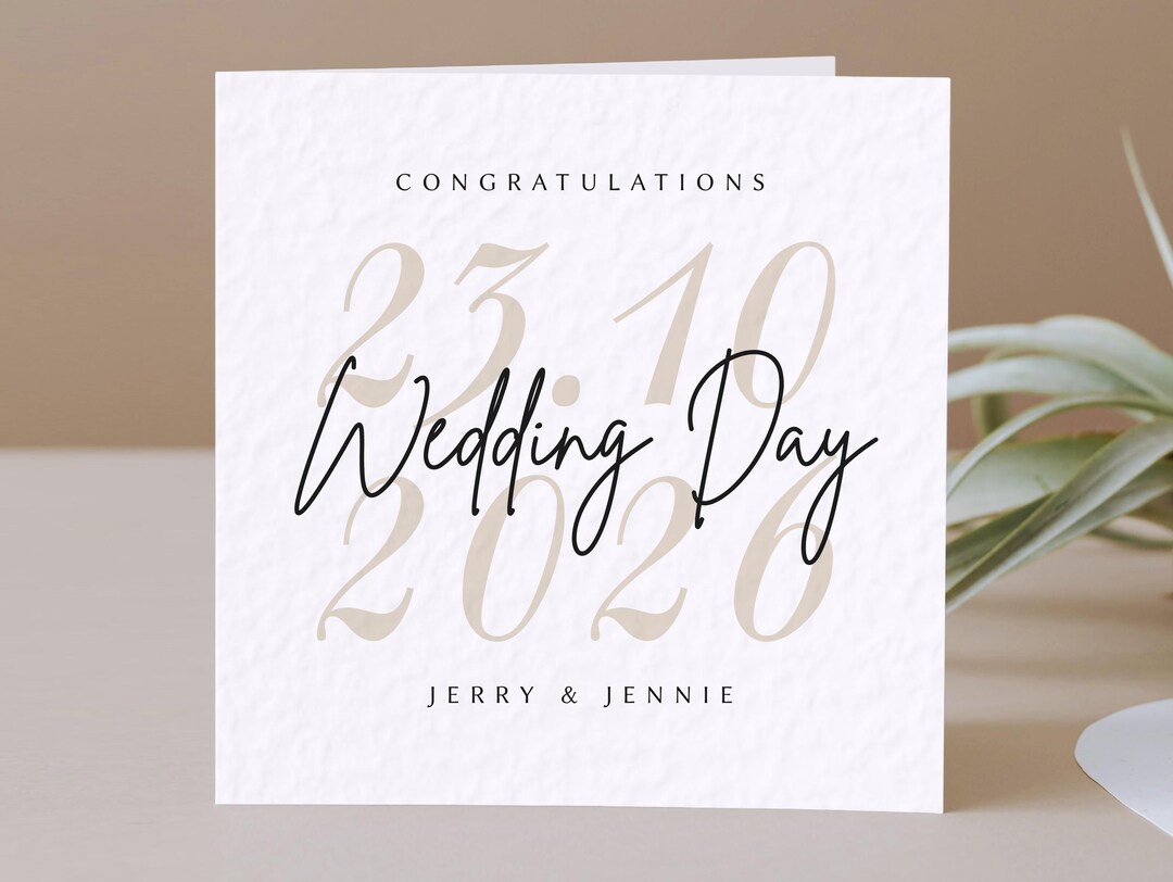 Personalized Wedding Card : Custom Wedding Date & Name - Etsy