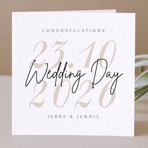Personalised Wedding Day Card with Date Congratulations on Your Wedding Day Card Wedding Card Just Married Card Happily Ever After