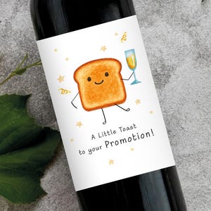 Un petit toast à votre cadeau promotionnel Étiquette de vin | Promotion félicitations cadeau vin bonne chance collègue ami vous avez reçu une promotion