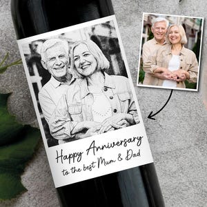 Cadeaux d'anniversaire personnalisés pour maman et papa Étiquette de vin | Etiquette de vin, cadeaux uniques, cadeau d'anniversaire personnalisé pour parents, parrains et parrains, grands-parents