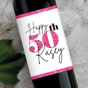 Etichetta per vino personalizzata per il 50° compleanno / Etichetta adesiva con nome Etichetta per vino Regalo di compleanno importante per il migliore amico 21° 20° 30° 40° 60° 70°
