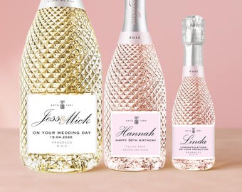 Personalised Prosecco Champagne Wine Label | Sticker Funny Novelty Anniversary Birthday Gift Engagement Promotion New Home Retirement