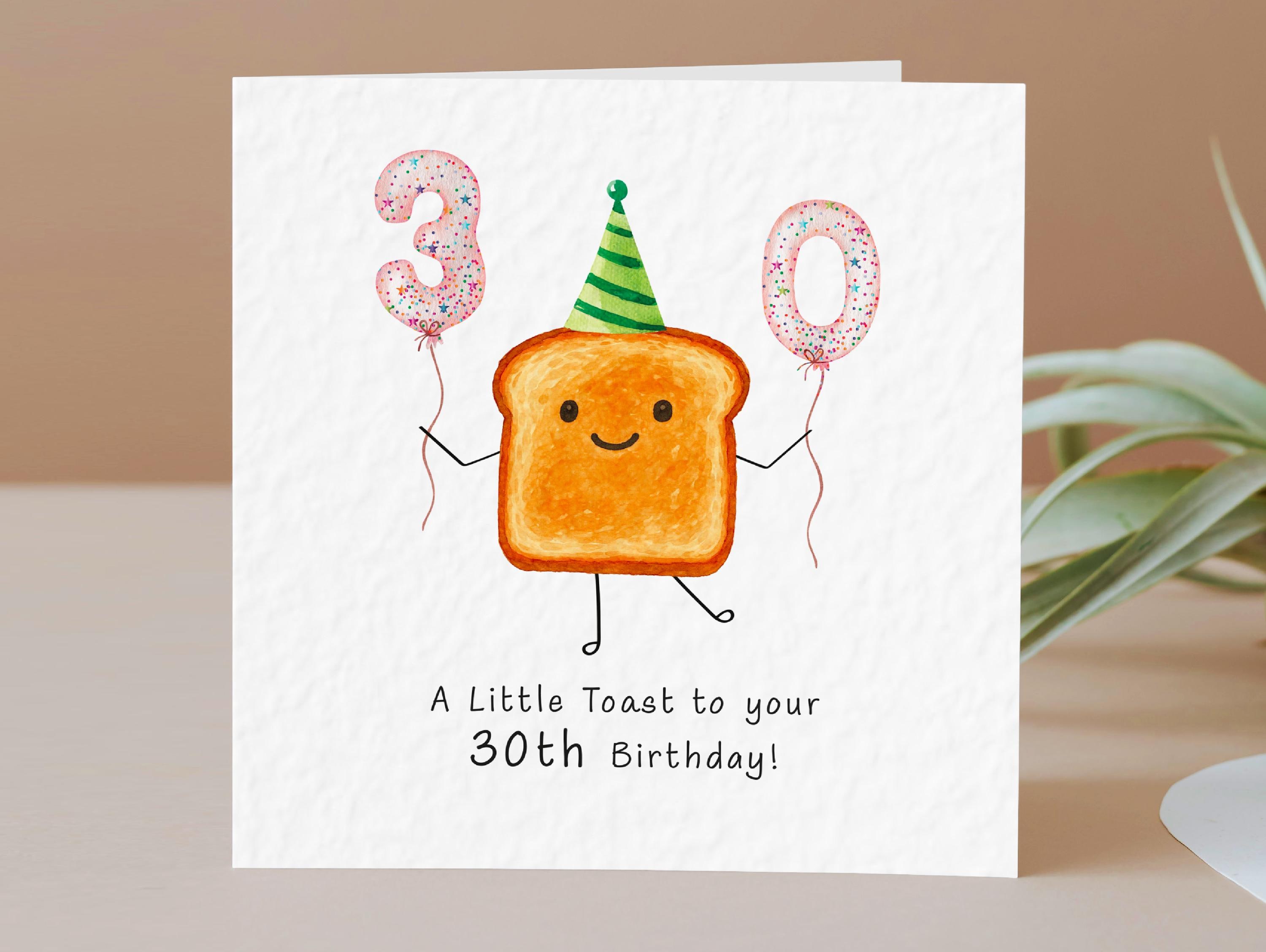 Personalised A Little Birthday Toast to You 30th Birthday Age Card, 16th  18th 21st 40th 50th 60th 70th 80th Sister Birthday Card for Her - Etsy, image size:3000x2256