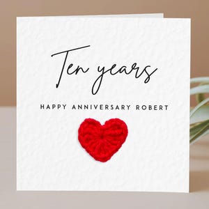 Personalised Ten Anniversary card | 10th Tin year of us card Name second wedding anniversary card for Husband Tin Anniversary card Wife