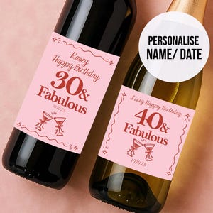 Etichetta per vino personalizzata per 30° e 40° compleanno / Etichetta per champagne adesiva per compleanno traguardo migliore amica sorella 21° e 50° compleanno 60° regalo di compleanno