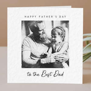 Foto Vaderdagkaart | Gepersonaliseerde verjaardagskaart voor papa | Fijne verjaardagscadeaus voor familie, unieke wenskaart voor papa, papa, papa
