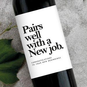 Herzlichen Glückwunsch Neuer Job Weinetikett | Lustiger neuer Job Geschenk Glückwunsch neuer Job nächstes Abenteuer beginnt stolz auf Sie viel Glück Leending Arbeit Champagner