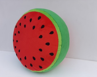 Watermelon pillow, food pillow, fruit pillow, kawaii food