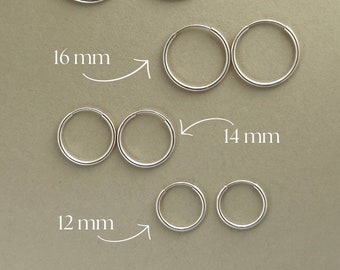 Silver earrings,Sterling Silver Endless Hoops Pack of 2, minimalistic hoops earrings, small 925 silver hoops,  birthday gift for her