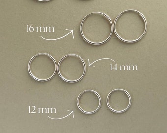 Boucles d'oreilles en argent, lot de 2 créoles en argent sterling, créoles minimalistes, petites créoles en argent 925, cadeau d'anniversaire pour elle