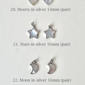 silver moon star charms