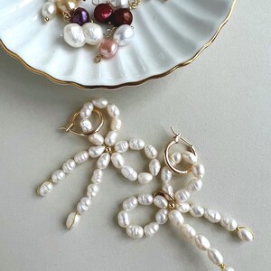 Handmade pearls bow.