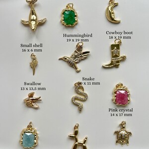 Gold plated brass base charms (nickel free)