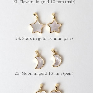 heart  flower mother of pearl charm