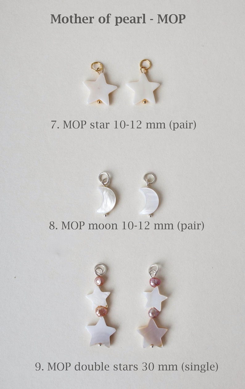 Star and moon charms
