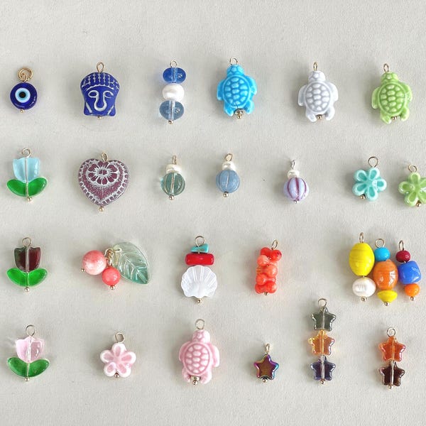 Pendentifs lumineux : tortue en céramique, étoile en verre, pendentifs mauvais œil